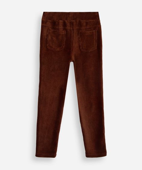 calça legging infantil aveludada marrom