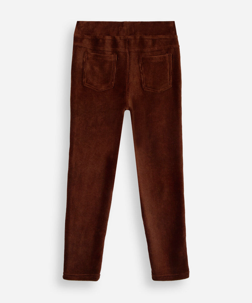 calça legging infantil aveludada marrom
