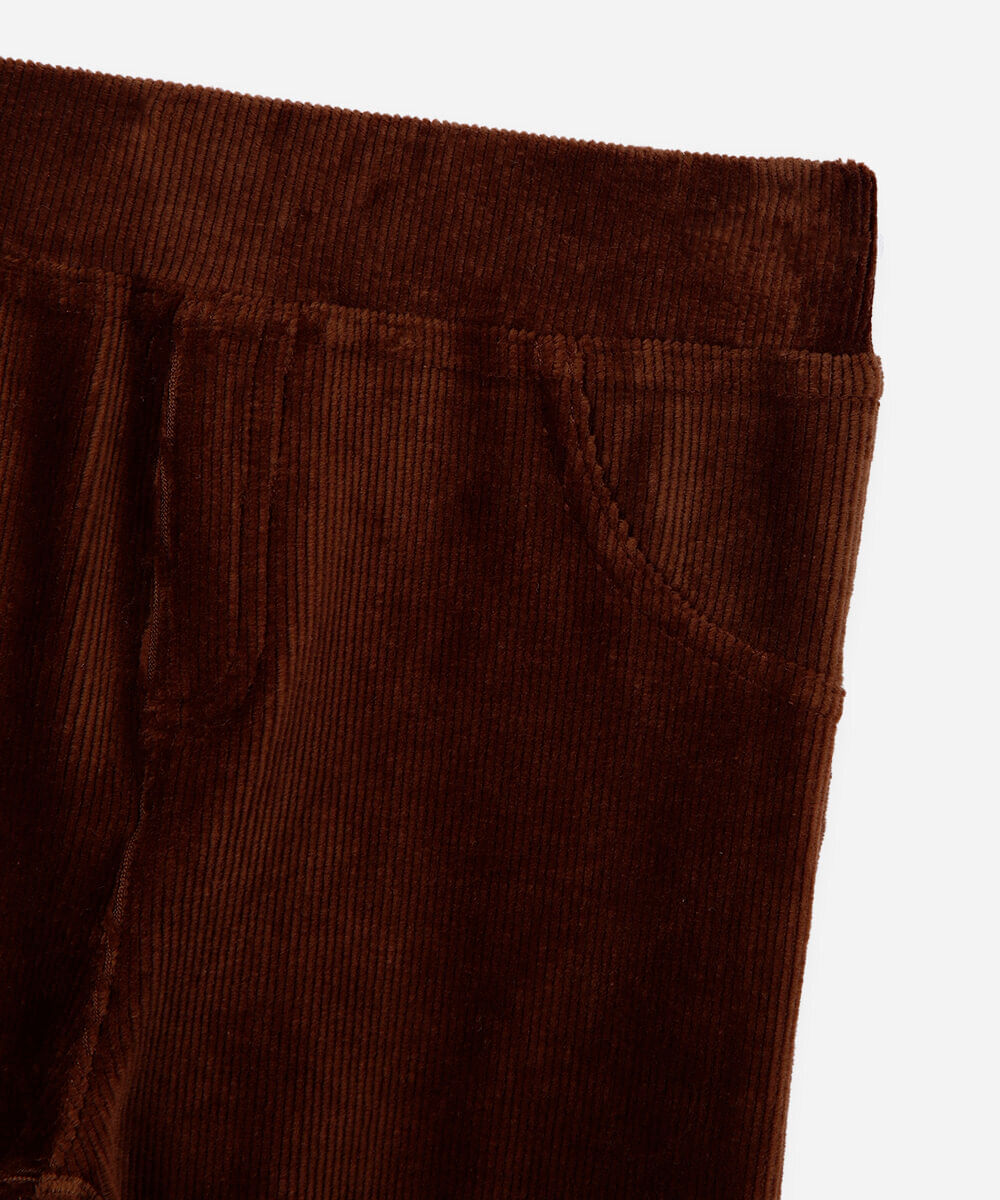 calça legging infantil aveludada marrom