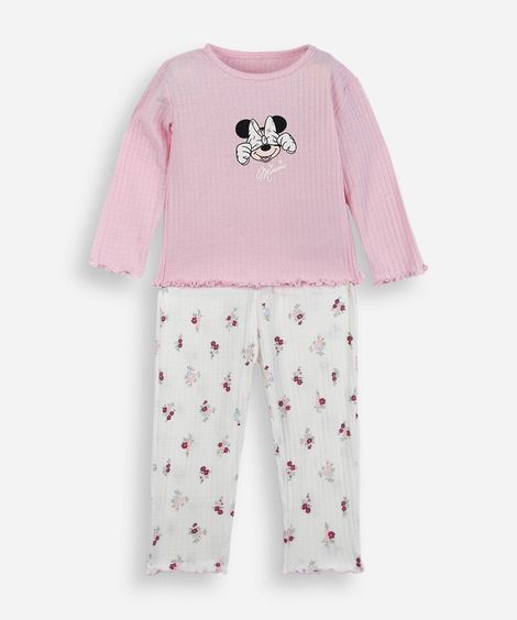 pijama longo infantil minnie rosa
