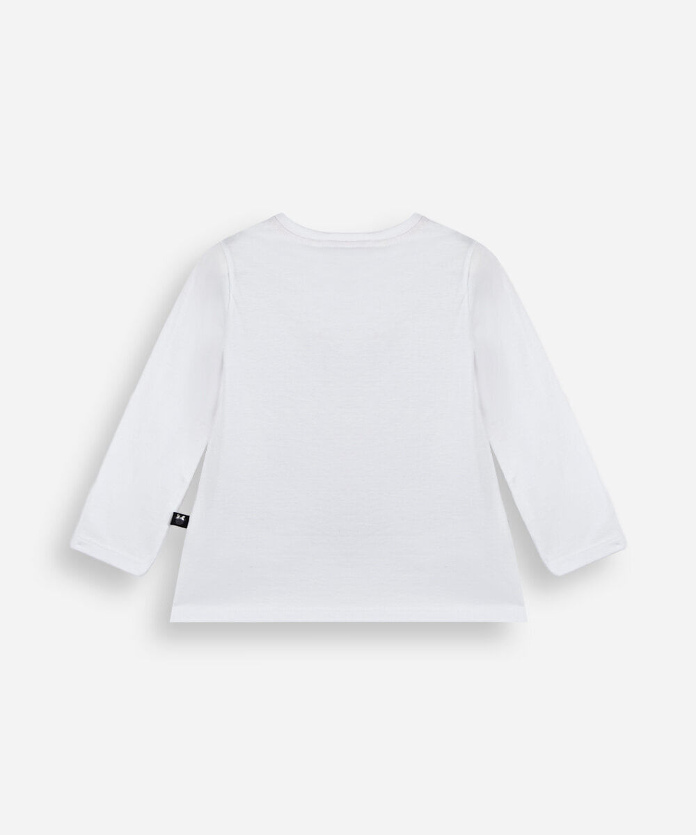 blusa infantil de algodão manga longa minnie off white