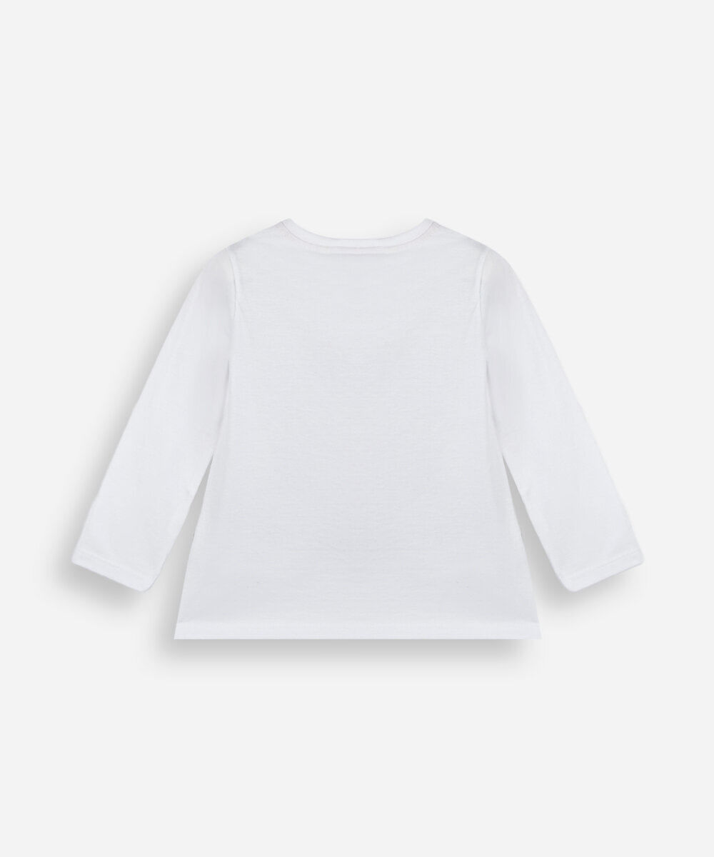 blusa infantil de algodão manga longa peppa pig e amigos off white