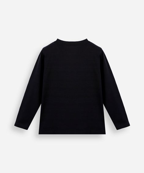 blusa infantil de algodão manga longa natan por aí preta