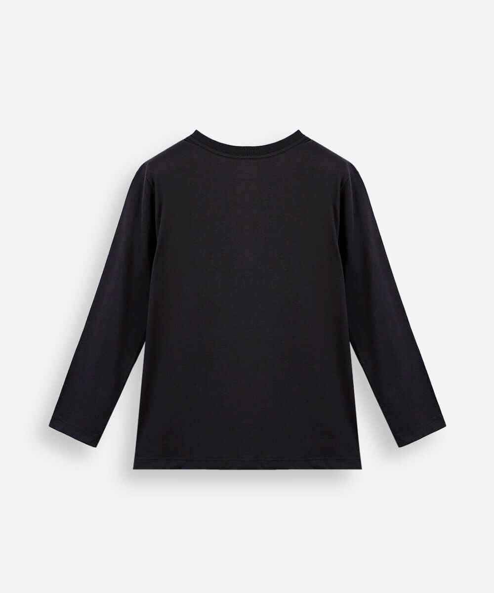 blusa infantil de algodão manga longa minecraft cinza