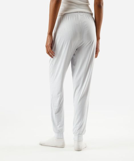 calça de pijama avulsa feminina listrada azul