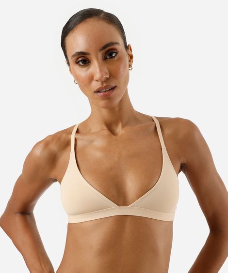 sutiã triângulo feminino sem bojo bege