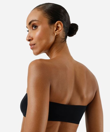 sutiã faixa feminino com bojo removível preto