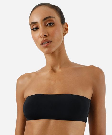 sutiã faixa feminino com bojo removível preto