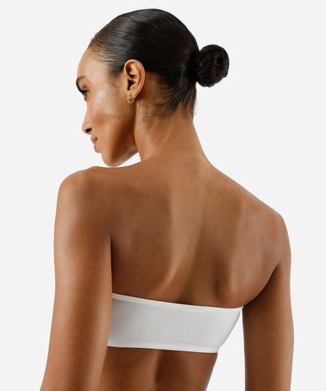 sutiã faixa feminino com bojo removível off white