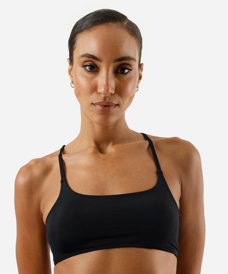sutiã faixa feminino com bojo removível  preto
