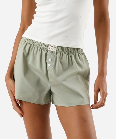 short de pijama avulso feminino boxer verde