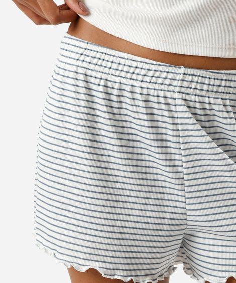 short de pijama avulso feminino listrado azul