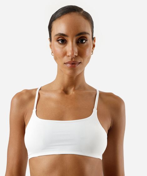sutiã faixa feminino com bojo removível off white