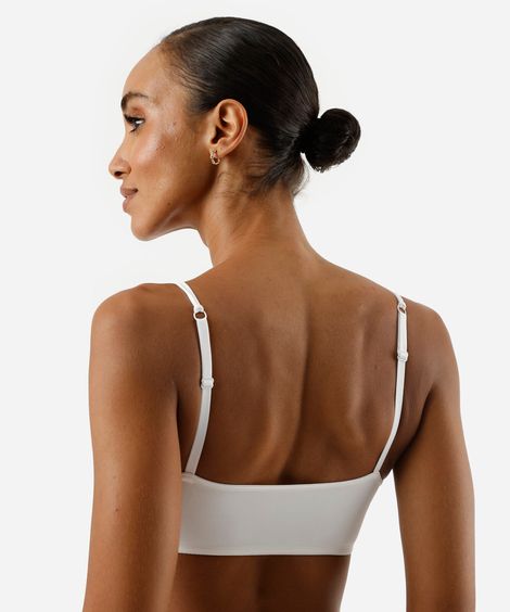 sutiã faixa feminino com bojo removível off white