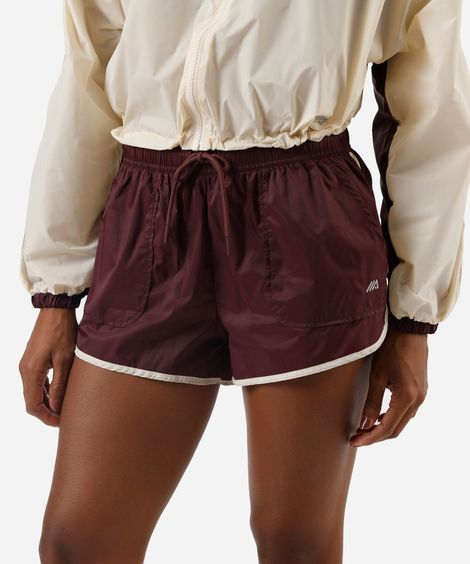 short running feminino de poliamida esportivo ace vinho