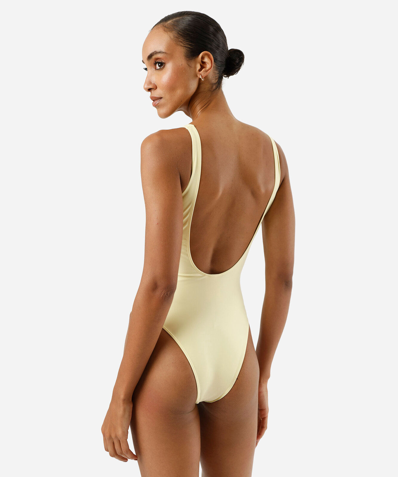 maiô feminino decote redondo amarelo