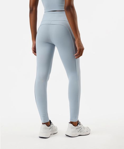 calça legging feminina esportiva com recorte canelado azul