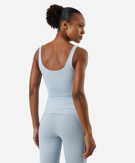 top alongado feminino esportivo ace canelado azul