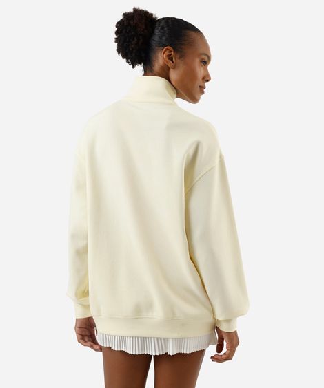 blusão feminino de moletom gola alta esportivo ace amarelo