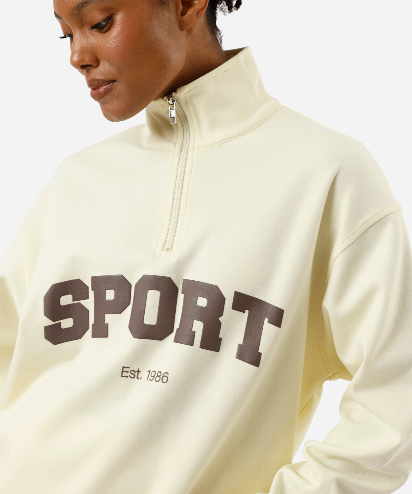 blusão feminino de moletom gola alta esportivo amarelo