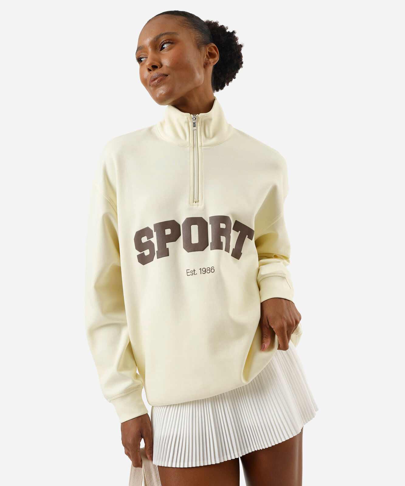 blusão feminino de moletom gola alta esportivo amarelo