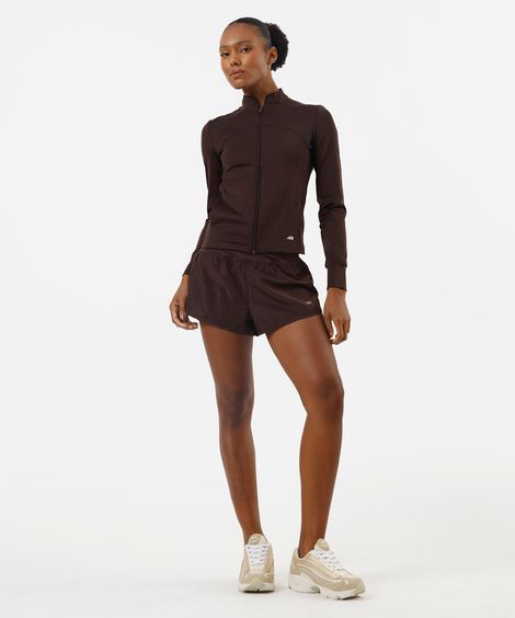 short running com forro e bolso esportivo ace marrom