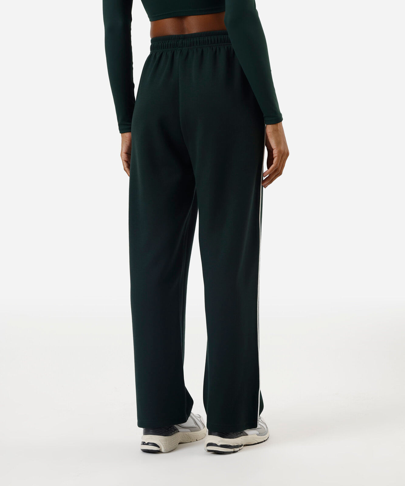 calça reta feminina esportiva com nervura verde