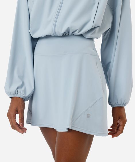 short saia feminino de poliamida esportivo azul nuvem