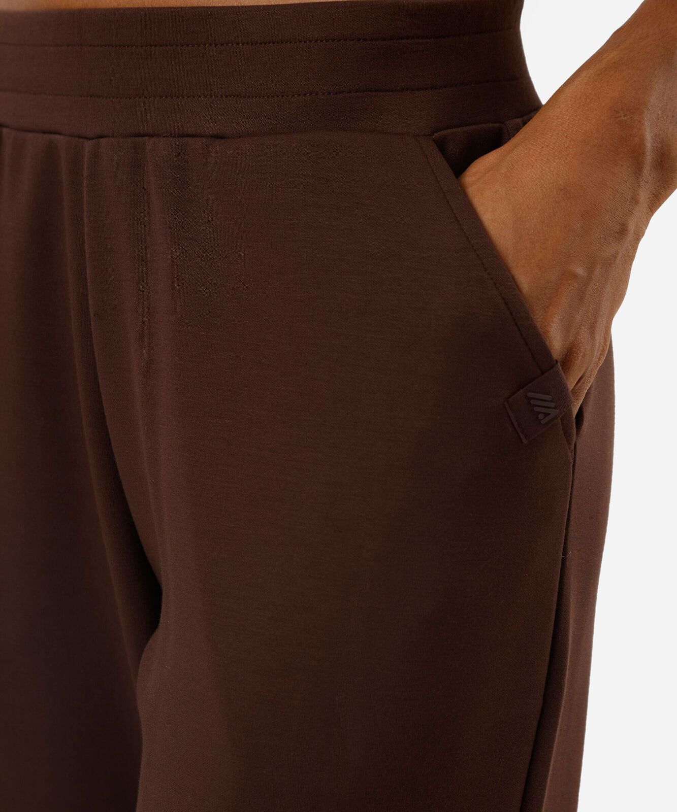 calça jogger feminina esportiva com viscose marrom
