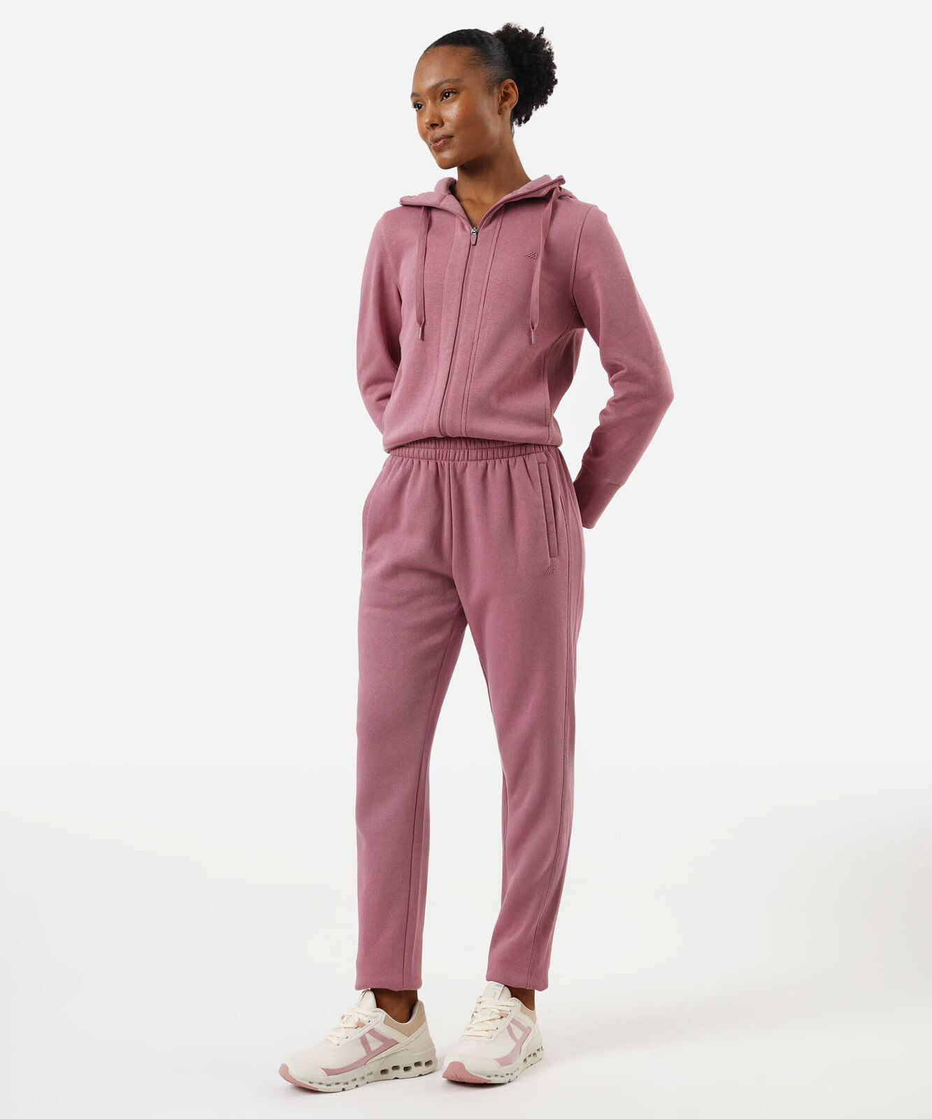calça jogger feminina de moletom esportiva lilás