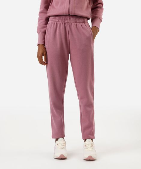 calça jogger feminina de moletom esportiva ace lilás