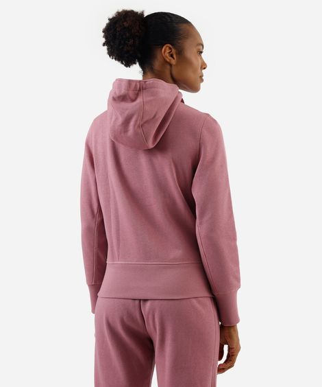 jaqueta feminina de moletom esportiva ace com capuz lilás