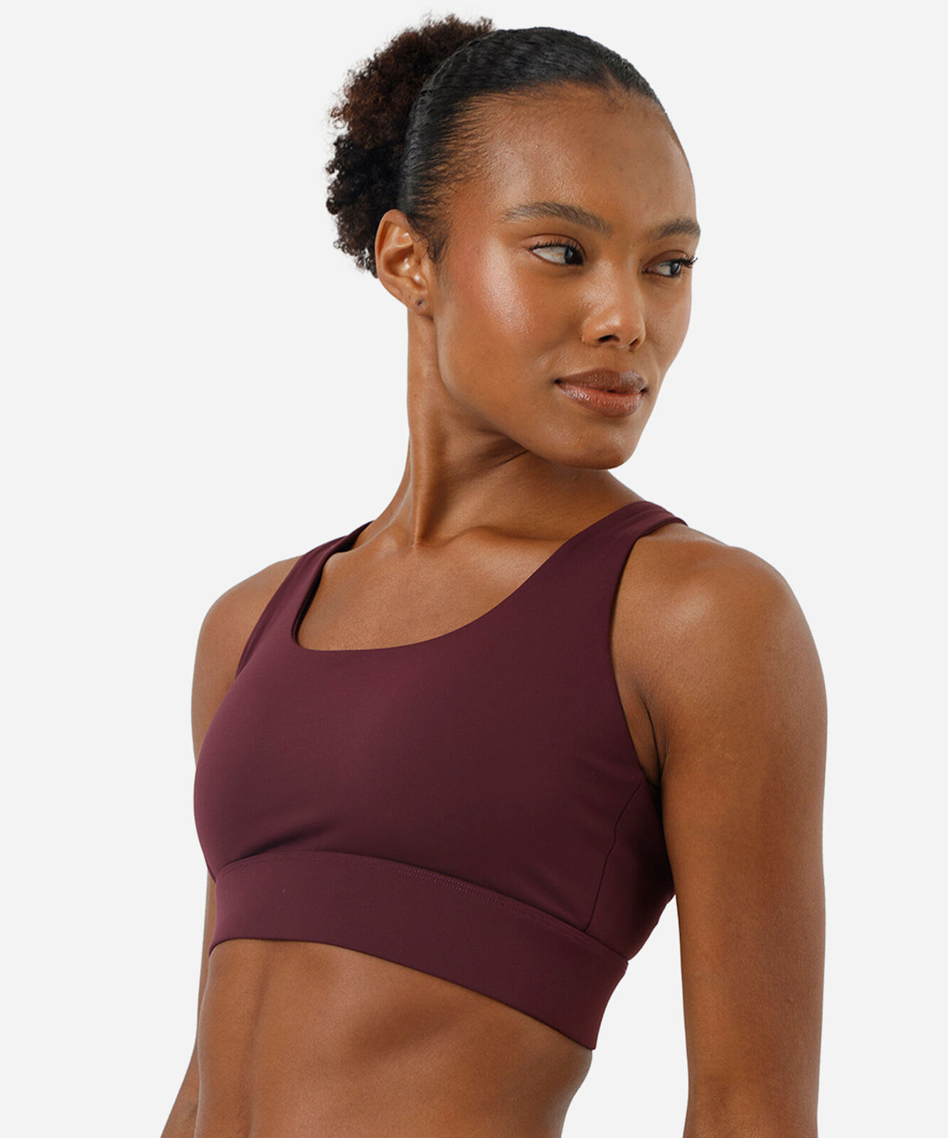 top feminino esportivo com fecho ajustável vinho