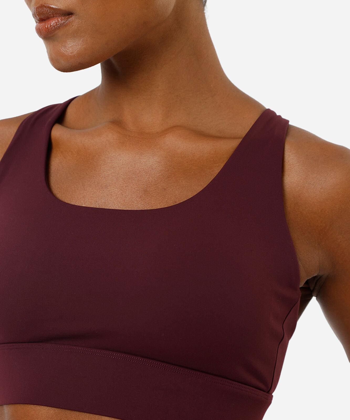top feminino esportivo com fecho ajustável vinho
