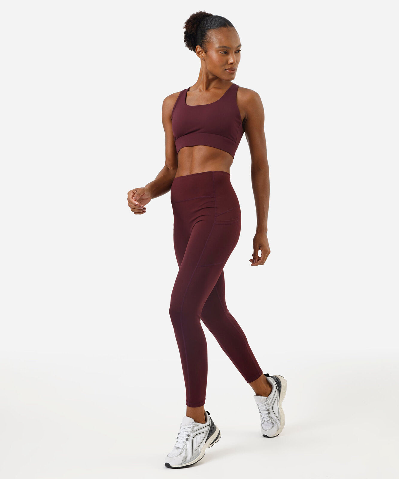 calça legging feminina esportiva com compressão vinho