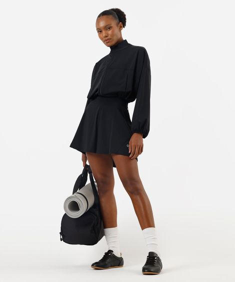 short saia feminino de poliamida esportivo ace preto