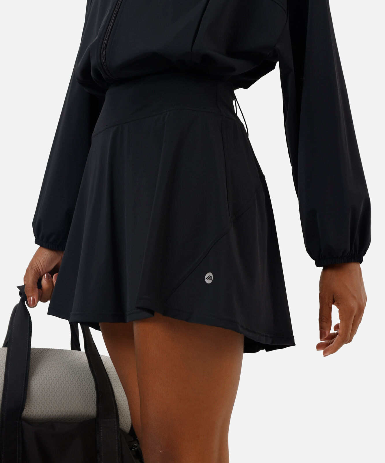 short saia feminino de poliamida esportivo preto