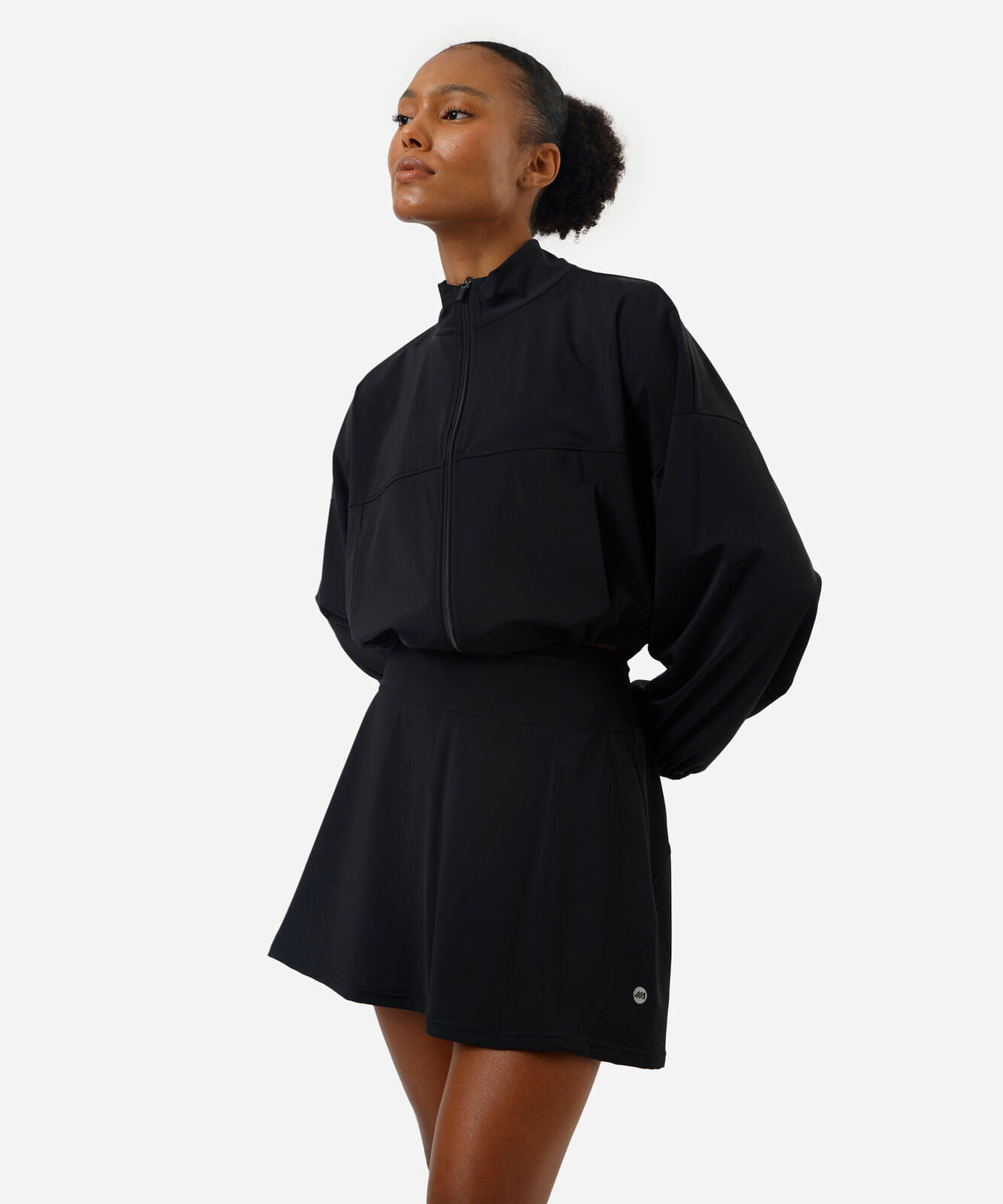 short saia feminino de poliamida esportivo preto