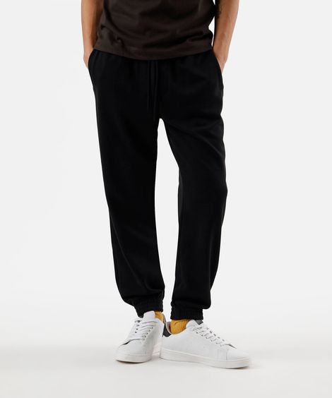 calça masculina jogger moletom preta