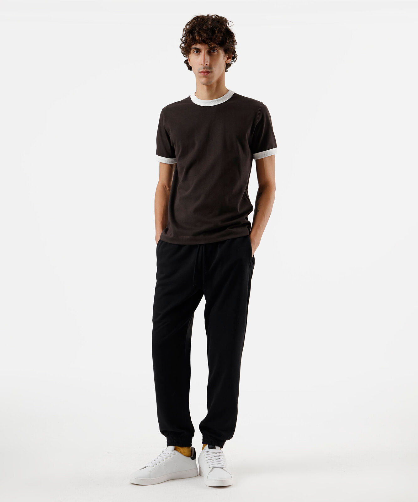 calça masculina jogger moletom preta