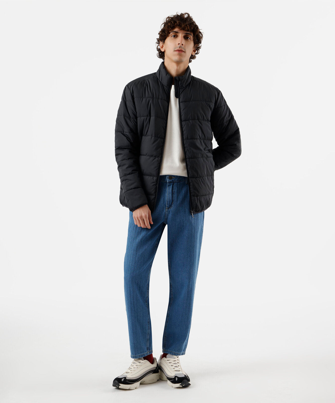 jaqueta puffer masculina preta
