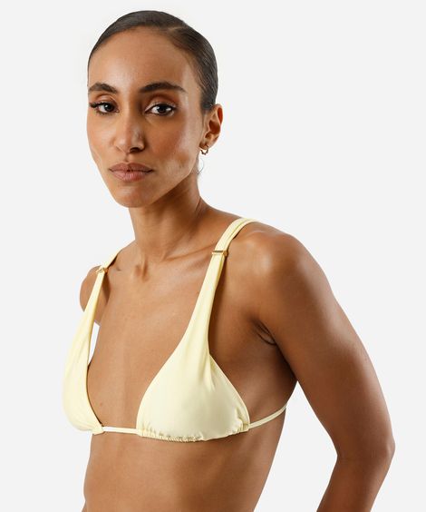 biquíni top cortininha feminino com bojo amarelo