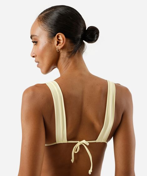 biquíni top cortininha feminino com bojo amarelo