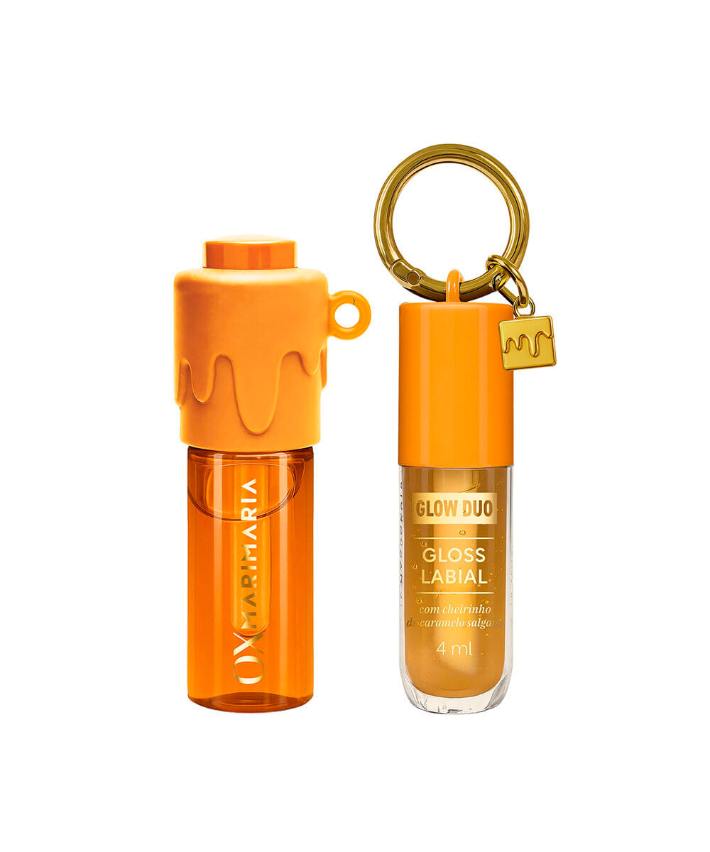 kit ox espacial mari maria glow duo caramelo salgado óleo capilar 15ml e gloss 4ml