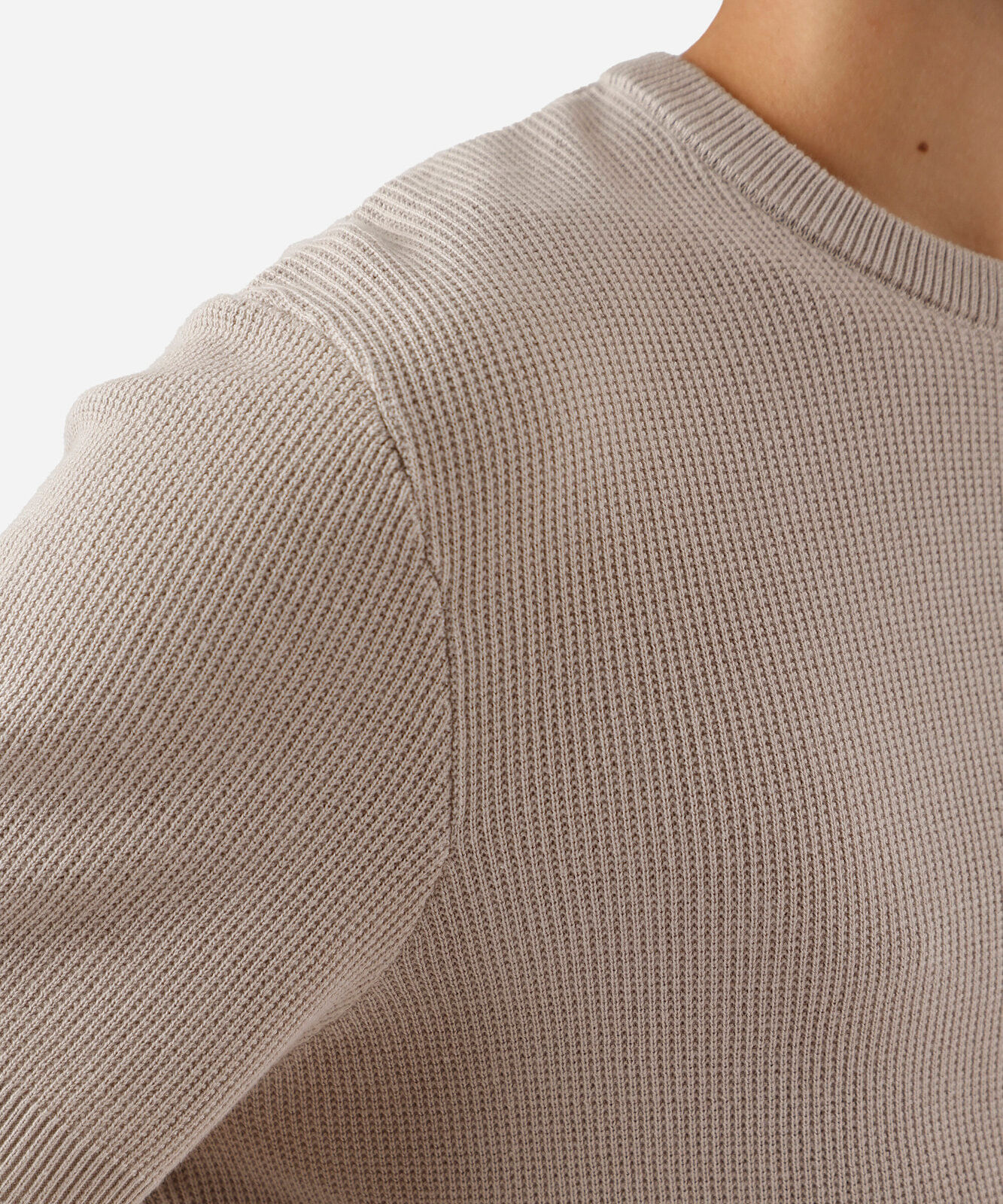 camiseta masculina de tricot manga curta bege