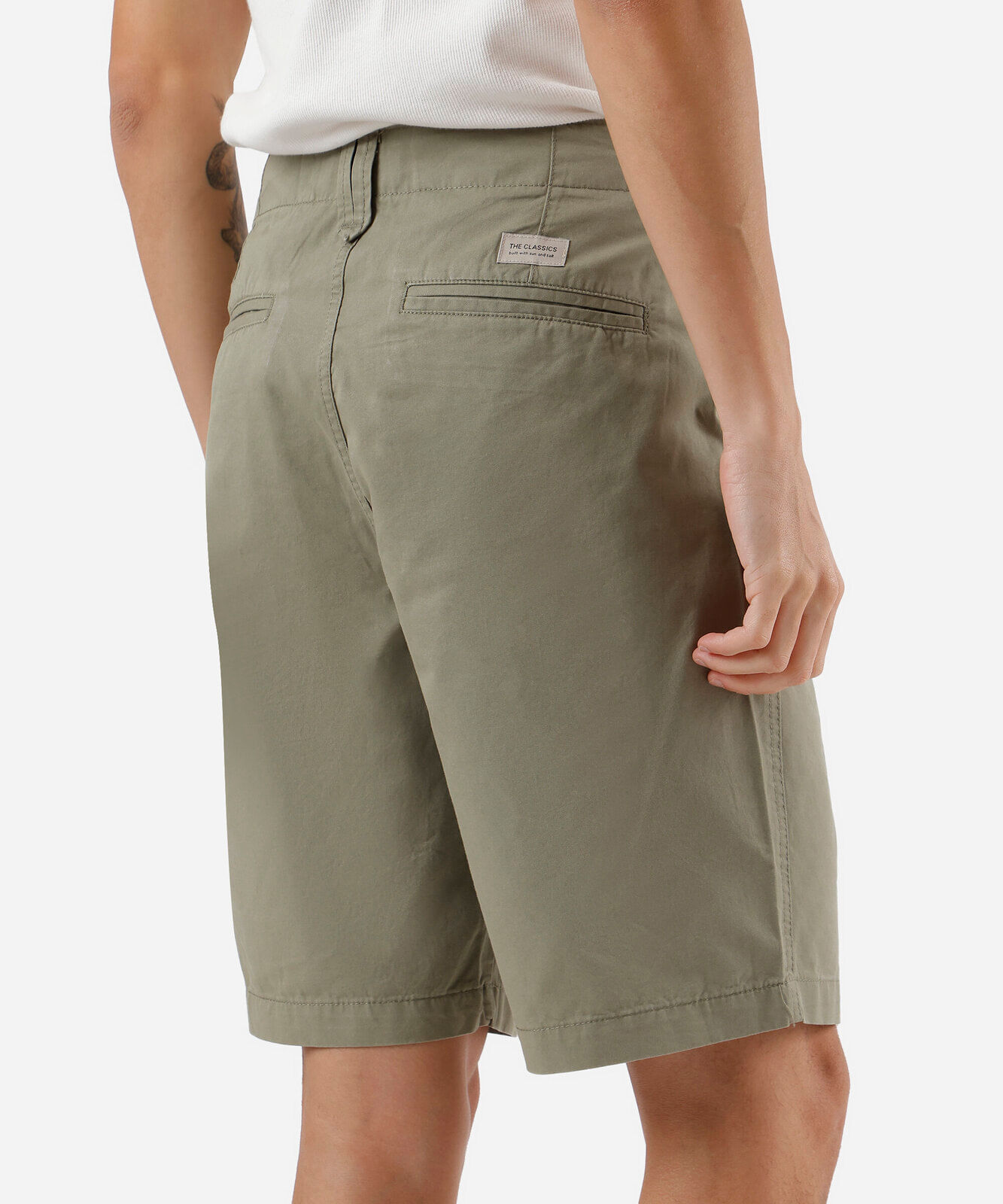 bermuda masculina reta chino verde