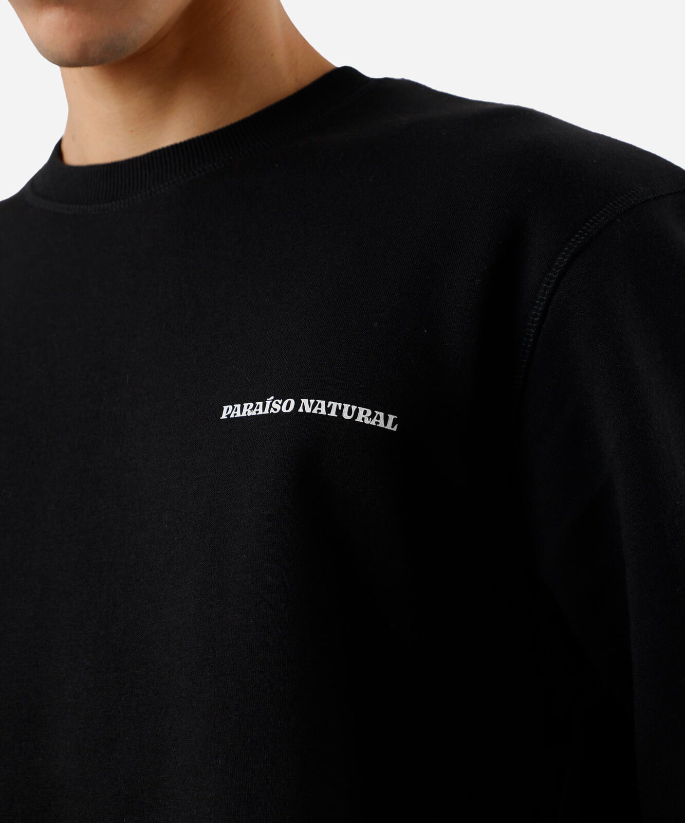 blusão masculino de moletom gola redonda estampado preto