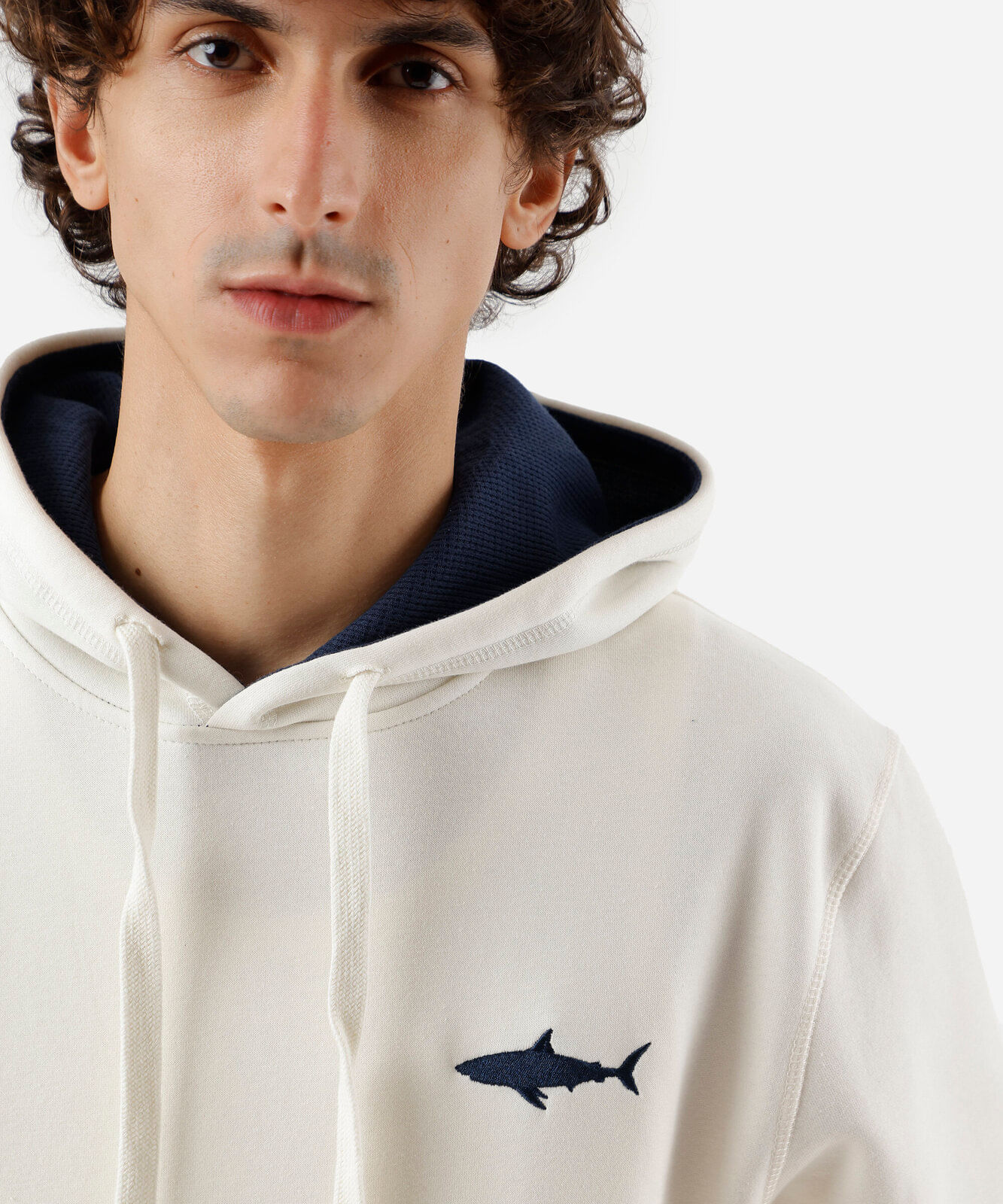 blusão masculino de moletom com capuz e bordado off white
