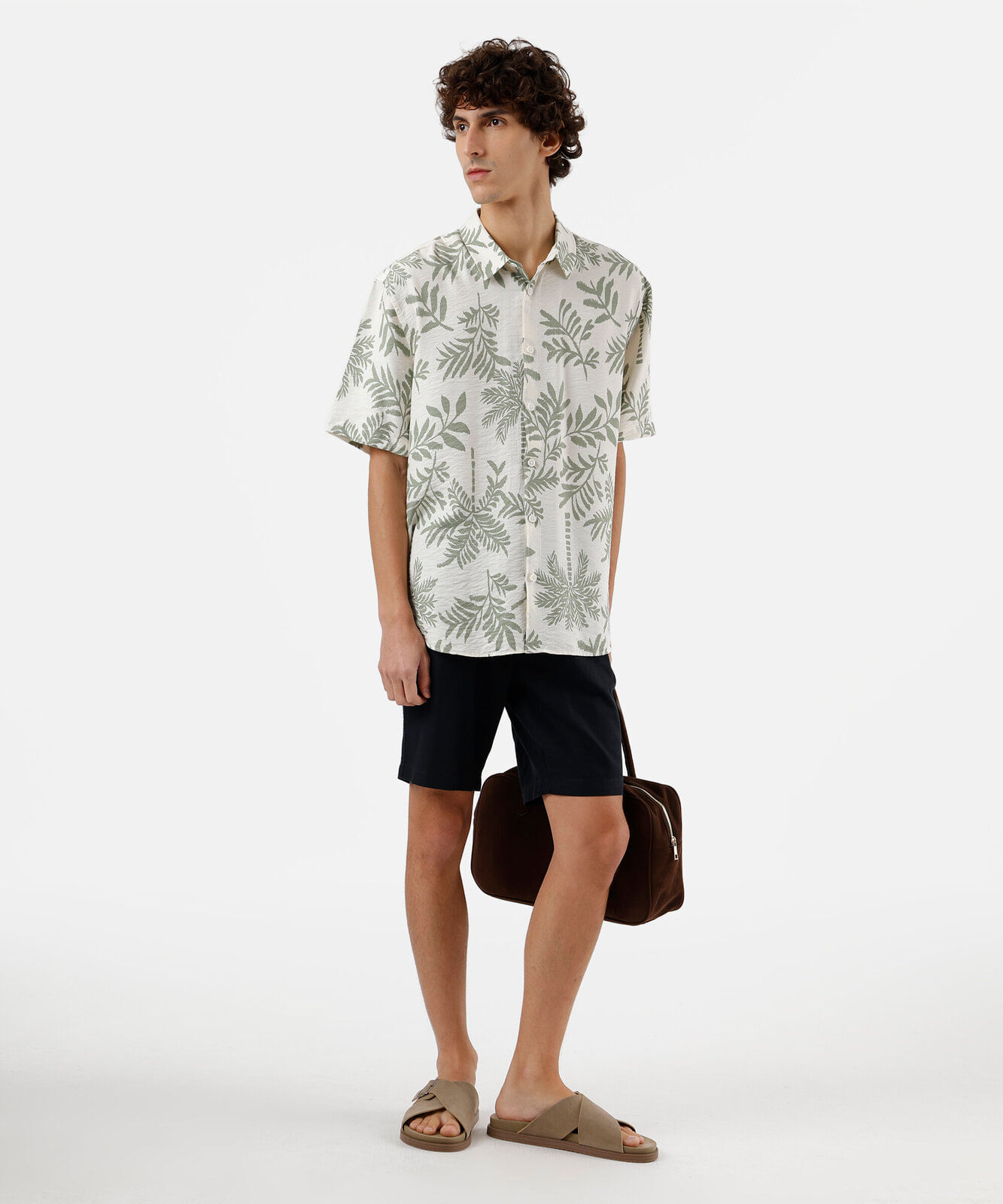 bermuda masculina de sarja cós elástico com bolso preta