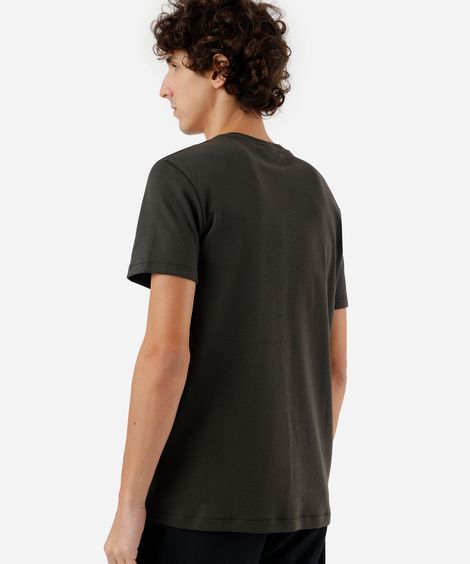 camiseta masculina de algodão peruano slim fit verde